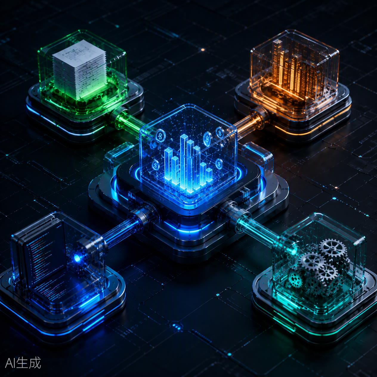 API中转站成本结构中枢 3D 渲染图